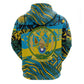 Rwanda Independence Day Hoodie Tribal Geometric Pattern - National Coat Of Arms And Sunburst