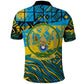 Rwanda Independence Day Polo Shirt Tribal Geometric Pattern - National Coat Of Arms And Sunburst
