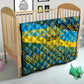 Rwanda Independence Day Quilt Tribal Geometric Pattern - National Coat Of Arms And Sunburst