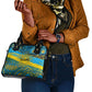 Rwanda Independence Day Shoulder Handbag Tribal Geometric Pattern - National Coat Of Arms And Sunburst