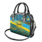 Rwanda Independence Day Shoulder Handbag Tribal Geometric Pattern - National Coat Of Arms And Sunburst