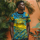 Rwanda Independence Day T shirt Tribal Geometric Pattern - National Coat Of Arms And Sunburst