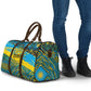 Rwanda Independence Day Travel Bag Tribal Geometric Pattern - National Coat Of Arms And Sunburst