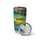 Rwanda Independence Day Tumbler Cup Tribal Geometric Pattern - National Coat Of Arms And Sunburst