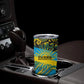 Rwanda Independence Day Tumbler Cup Tribal Geometric Pattern - National Coat Of Arms And Sunburst