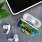 Rwanda Independence Day AirPods Case Distressed Grunge Flag Design - Broken Chains And 1962 Graphic