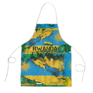 Rwanda Independence Day Apron Distressed Grunge Flag Design - Broken Chains And 1962 Graphic
