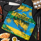 Rwanda Independence Day Apron Distressed Grunge Flag Design - Broken Chains And 1962 Graphic