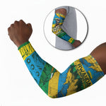 Rwanda Independence Day Arm Sleeves Distressed Grunge Flag Design - Broken Chains And 1962 Graphic