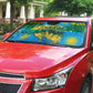 Rwanda Independence Day Auto Sun Shade Distressed Grunge Flag Design - Broken Chains And 1962 Graphic