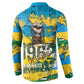 Rwanda Independence Day Button Sweatshirt Distressed Grunge Flag Design - Broken Chains And 1962 Graphic