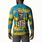 Rwanda Independence Day Button Sweatshirt Distressed Grunge Flag Design - Broken Chains And 1962 Graphic