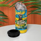 Rwanda Independence Day 4 in 1 Can Cooler Tumbler Distressed Grunge Flag Design - Broken Chains And 1962 Graphic