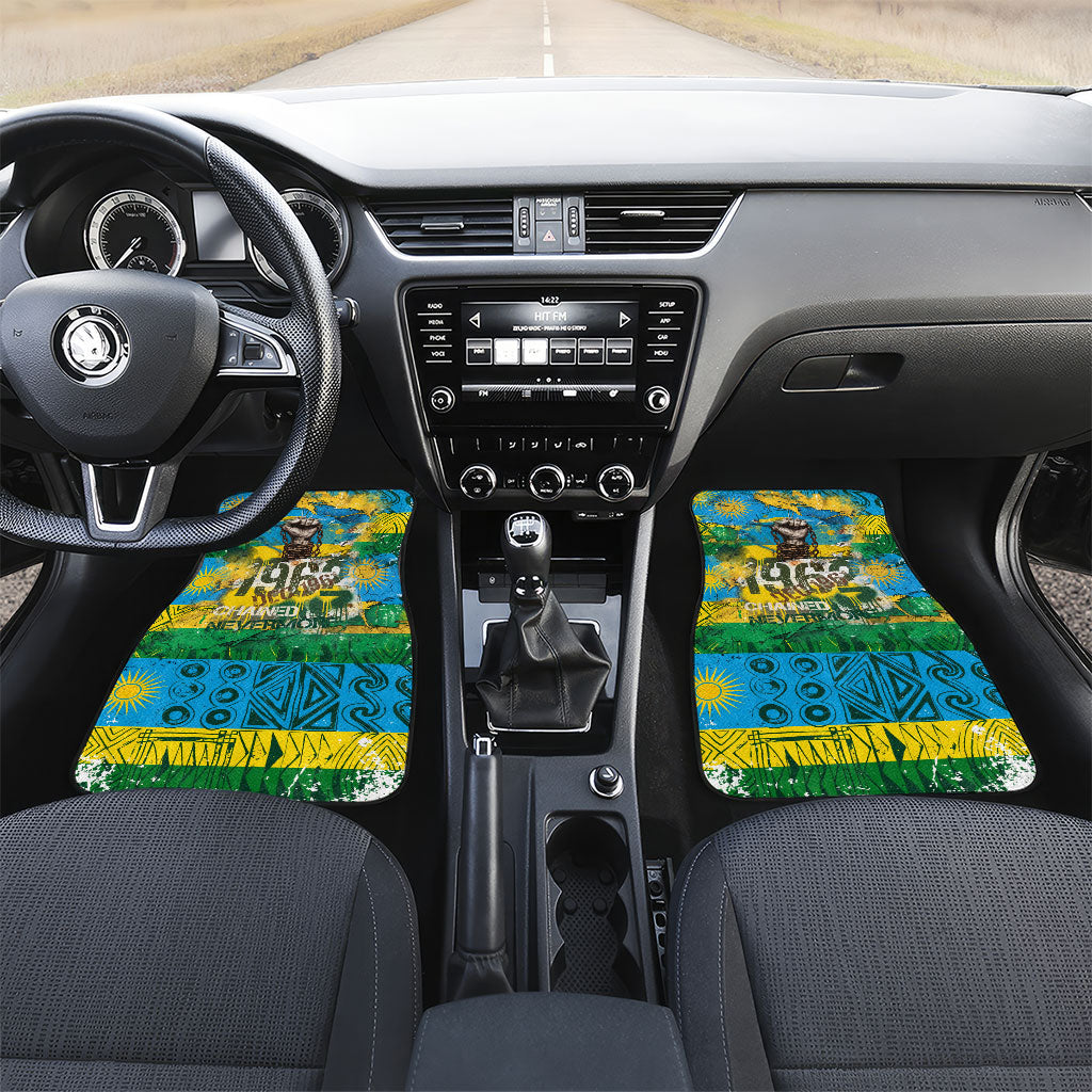 Rwanda Independence Day Car Mats Distressed Grunge Flag Design - Broken Chains And 1962 Graphic