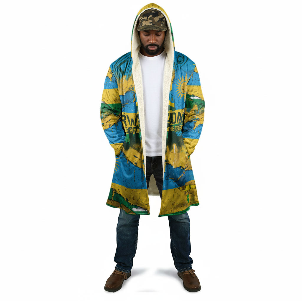 Rwanda Independence Day Cloak Distressed Grunge Flag Design - Broken Chains And 1962 Graphic
