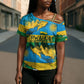 Rwanda Independence Day Cross Shoulder Shirt Distressed Grunge Flag Design - Broken Chains And 1962 Graphic