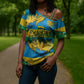 Rwanda Independence Day Cross Shoulder Shirt Distressed Grunge Flag Design - Broken Chains And 1962 Graphic