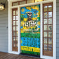 Rwanda Independence Day Door Cover Distressed Grunge Flag Design - Broken Chains And 1962 Graphic