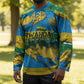 Rwanda Independence Day Hockey Jersey Distressed Grunge Flag Design - Broken Chains And 1962 Graphic