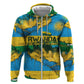 Rwanda Independence Day Hoodie Distressed Grunge Flag Design - Broken Chains And 1962 Graphic