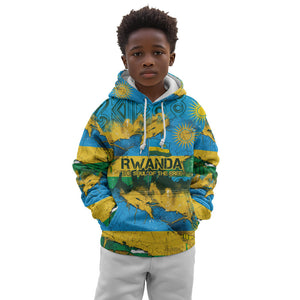 Rwanda Independence Day Kid Hoodie Distressed Grunge Flag Design - Broken Chains And 1962 Graphic