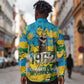 Rwanda Independence Day Long Sleeve Button Shirt Distressed Grunge Flag Design - Broken Chains And 1962 Graphic