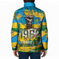 Rwanda Independence Day Padded Jacket Distressed Grunge Flag Design - Broken Chains And 1962 Graphic