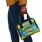 Rwanda Independence Day Shoulder Handbag Distressed Grunge Flag Design - Broken Chains And 1962 Graphic