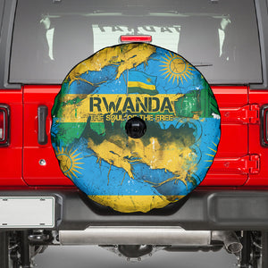 Rwanda Independence Day Spare Tire Cover Distressed Grunge Flag Design - Broken Chains And 1962 Graphic