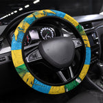 Rwanda Independence Day Steering Wheel Cover Distressed Grunge Flag Design - Broken Chains And 1962 Graphic