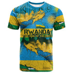 Rwanda Independence Day T shirt Distressed Grunge Flag Design - Broken Chains And 1962 Graphic