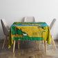 Rwanda Independence Day Tablecloth Distressed Grunge Flag Design - Broken Chains And 1962 Graphic