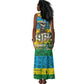 Rwanda Independence Day Tank Maxi Dress Distressed Grunge Flag Design - Broken Chains And 1962 Graphic