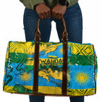 Rwanda Independence Day Travel Bag Distressed Grunge Flag Design - Broken Chains And 1962 Graphic