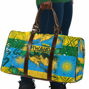 Rwanda Independence Day Travel Bag Distressed Grunge Flag Design - Broken Chains And 1962 Graphic