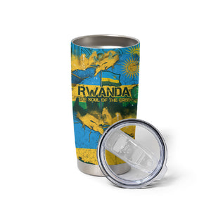 Rwanda Independence Day Tumbler Cup Distressed Grunge Flag Design - Broken Chains And 1962 Graphic