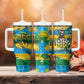 Rwanda Independence Day Tumbler With Handle Distressed Grunge Flag Design - Broken Chains And 1962 Graphic