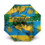 Rwanda Independence Day Umbrella Distressed Grunge Flag Design - Broken Chains And 1962 Graphic