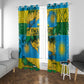 Rwanda Independence Day Window Curtain Distressed Grunge Flag Design - Broken Chains And 1962 Graphic