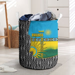 Rwanda Independence Day Unite Paix Progres Laundry Basket African Geometric Pattern - Power Fist And Coffee Branch Art
