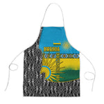 Rwanda Independence Day Unite Paix Progres Apron African Geometric Pattern - Power Fist And Coffee Branch Art