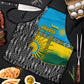 Rwanda Independence Day Unite Paix Progres Apron African Geometric Pattern - Power Fist And Coffee Branch Art