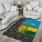 Rwanda Independence Day Unite Paix Progres Area Rug African Geometric Pattern - Power Fist And Coffee Branch Art