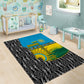 Rwanda Independence Day Unite Paix Progres Area Rug African Geometric Pattern - Power Fist And Coffee Branch Art