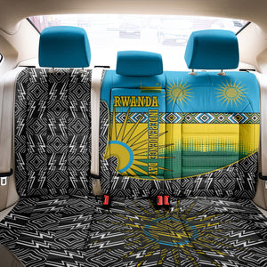 Rwanda Independence Day Unite Paix Progres Back Car Seat Cover African Geometric Pattern - Power Fist And Coffee Branch Art