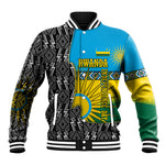 Rwanda Independence Day Unite Paix Progres Baseball Jacket African Geometric Pattern - Power Fist And Coffee Branch Art