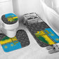 Rwanda Independence Day Unite Paix Progres Bathroom Set African Geometric Pattern - Power Fist And Coffee Branch Art
