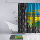 Rwanda Independence Day Unite Paix Progres Bathroom Set African Geometric Pattern - Power Fist And Coffee Branch Art