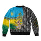Rwanda Independence Day Unite Paix Progres Bomber Jacket African Geometric Pattern - Power Fist And Coffee Branch Art