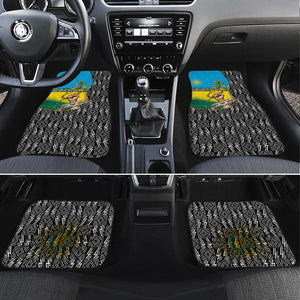 Rwanda Independence Day Unite Paix Progres Car Mats African Geometric Pattern - Power Fist And Coffee Branch Art